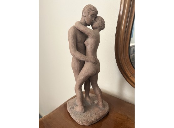 Lovers Small Ceramic Statue, 15 In Tall