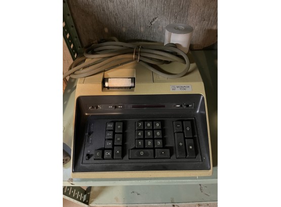 Two Monroe 1330 Electronic Printing Calculators, Cases Included, Only One Adapter Cord (Untested)