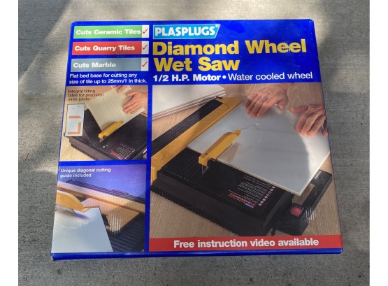 Diamond Wheel Wet Saw From Plasplugs (Untested And Unopened From Box)
