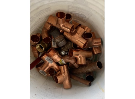 Bucket Of Copper Pipe Piece (Approximately Half Full)