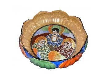 Very Colorful, Oriental Designed Bowl With Rigid Edges