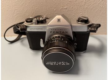 Honeywell Pentax Spotomatic 35mm Film Camera With Lens And Case