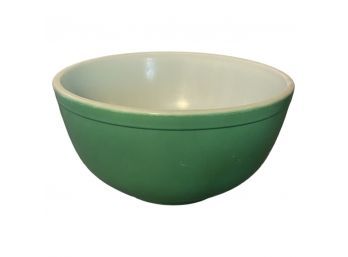 Vintage Green PYREX Bowl, Approximately 10 Inches