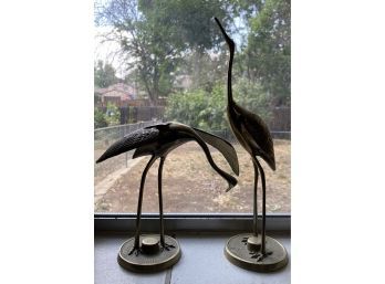 Brass Crane Bird Figurines