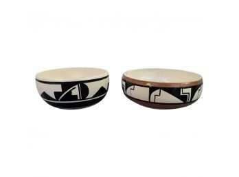 Lovely Pair Of Medicine Bowls From Ute Mtn Ute. #16 And #18
