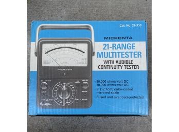 21 Range Multitester With Audible Continuity Tester By Micronta