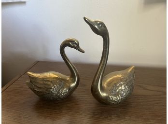 Decorative Small Metal Swan Figurines