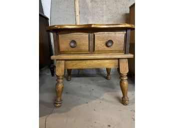 Wooden Side Table With One Drawer (24 X 24 X 21)