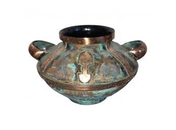 Antique Copper Small Vase From Lima, Peru 1984