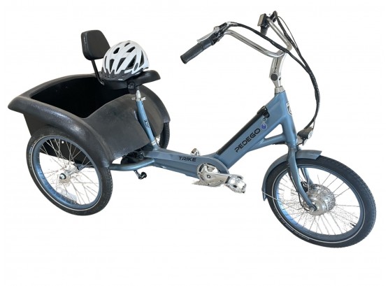 PEDEGO Electric Trike In Mineral Blue Color! Lots Of Storage, Comes With Helmet And Charger!