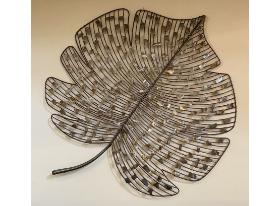 Large Metal Leaf Art Accent Wall Hanging, Approximately 32 X 32 Inches
