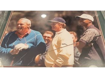 Golfing Greats- Arnold Palmer, Jack Nicklaus, Tiger Woods, Framed Photograph!