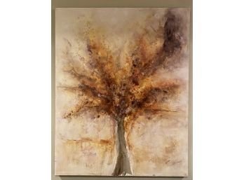 Large Acrylic On Canvas Wall Hanging Signed By Linden