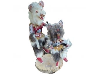 Native American Wolf Kachina Dolls