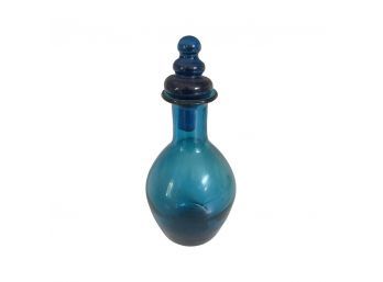 Blue Glass Vase With Removable Top