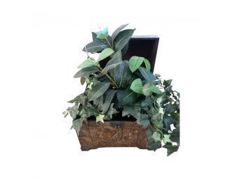 Adorable Decorative Trunk With Faux Plant Inside!