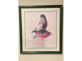 Native American Woman Print By Dee Toscano, Signed In Bottom Corner. 4/22/198