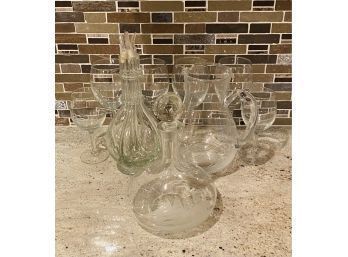 Glass Collection: Decanters, Pitcher, And Wine Glasses