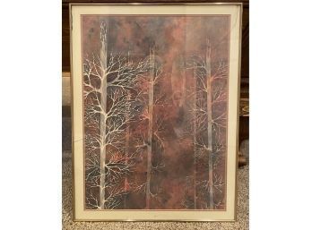 Connie S. Ragan Forest Shade Lithograph In Frame