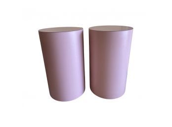 Simplistic Pink Cylinder Side Tables (2)