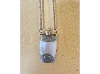 Small Metal And Shell Canister Necklace