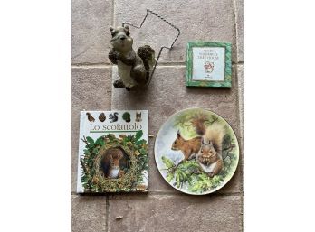 Squirrel Themed Collection (books, Figurine And Royal Grafton Plate)