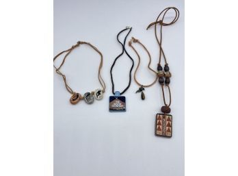 Lovely Set Of 4 Necklaces! Stone, Bead, And Clay Accent Details On Each!