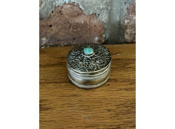 Tiny Metal Box With Decorative Designs