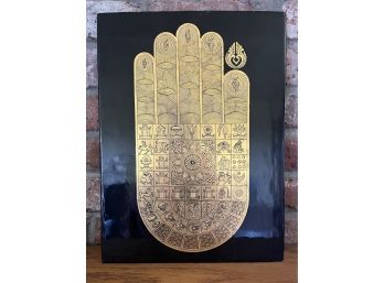 Gorgeous Prayer Hand With Decorative Etchings On Wood (12 X 18)