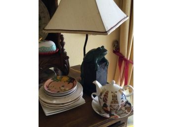 Unique Lamp, Woodland Themed Plate Ware