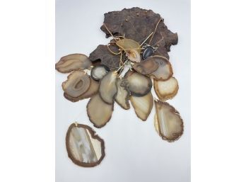 Lovely Geode Agate Sliced Wind Chime!