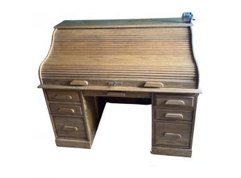 Oak Crest Roll Top Secretary Desk