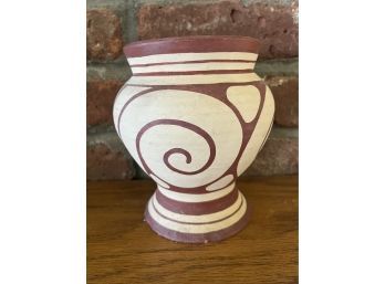 Pottery Vase With Painted Design