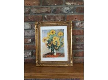Monet Sunflowers Print In Frame, No Glass