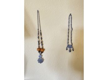 Beautiful Antique Metal And Beaded Necklaces