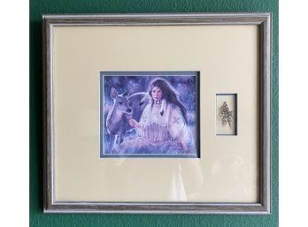Maija Native Woman And Deer Print In Frame