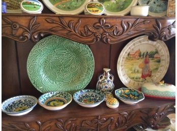 Collection Of Decorative  Plates, Italian Artist Signed Ceramic Pieces And More