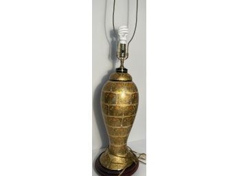 Gold Print Asian Lamp Without Shade