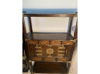 Beautiful Antique Asian Dining Room Hutch With Brass Fixtures
