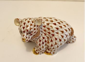 Collectible Herend Hand-painted Bear Figurine