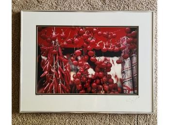 Sun Dried Red Peppers Photograph Signed By Artist Greg Schlack, Matted And Framed (26 1/2 X 20 1/4)