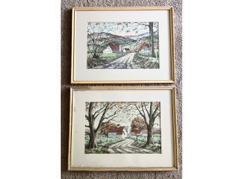 Scenic Farm Scene Paintings Set (25 X 19 1/2)