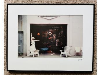 Le Garage Photograph, Signed By Artist Greg Schlack, Matted And Framed (26 1/4 X 20 1/4)