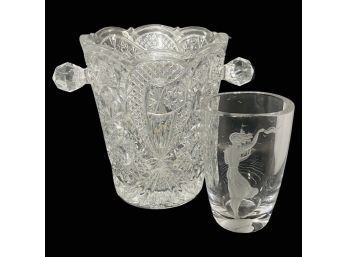 Glass Ice Bucket And Glass Vase