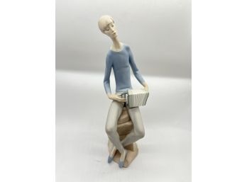 Nao Singing Boy With Accordion Ceramic Figurine Made In Spain