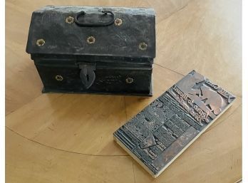 Printers Block And Metal Box With Details