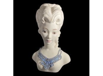 Woman Head And Bust With Beautiful Rhinestone Necklace