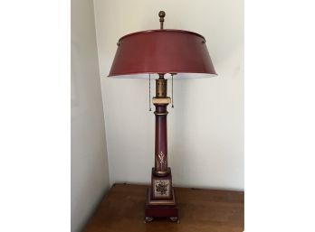 Vintage Red Decorative Table Lamp (28 Inches Tall)