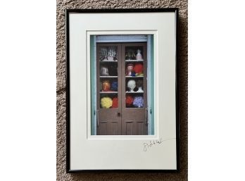 Wigs Behind Window #2, Signed By Artist Greg Schlack Matted And Framed (11 1/4 X 16 1/4)