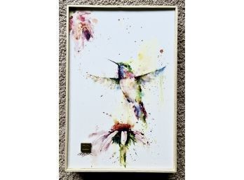 Beautiful Humming Bird Print, By Dean Crouser With Metal Stamp (8 X 1 1/2 X 12)